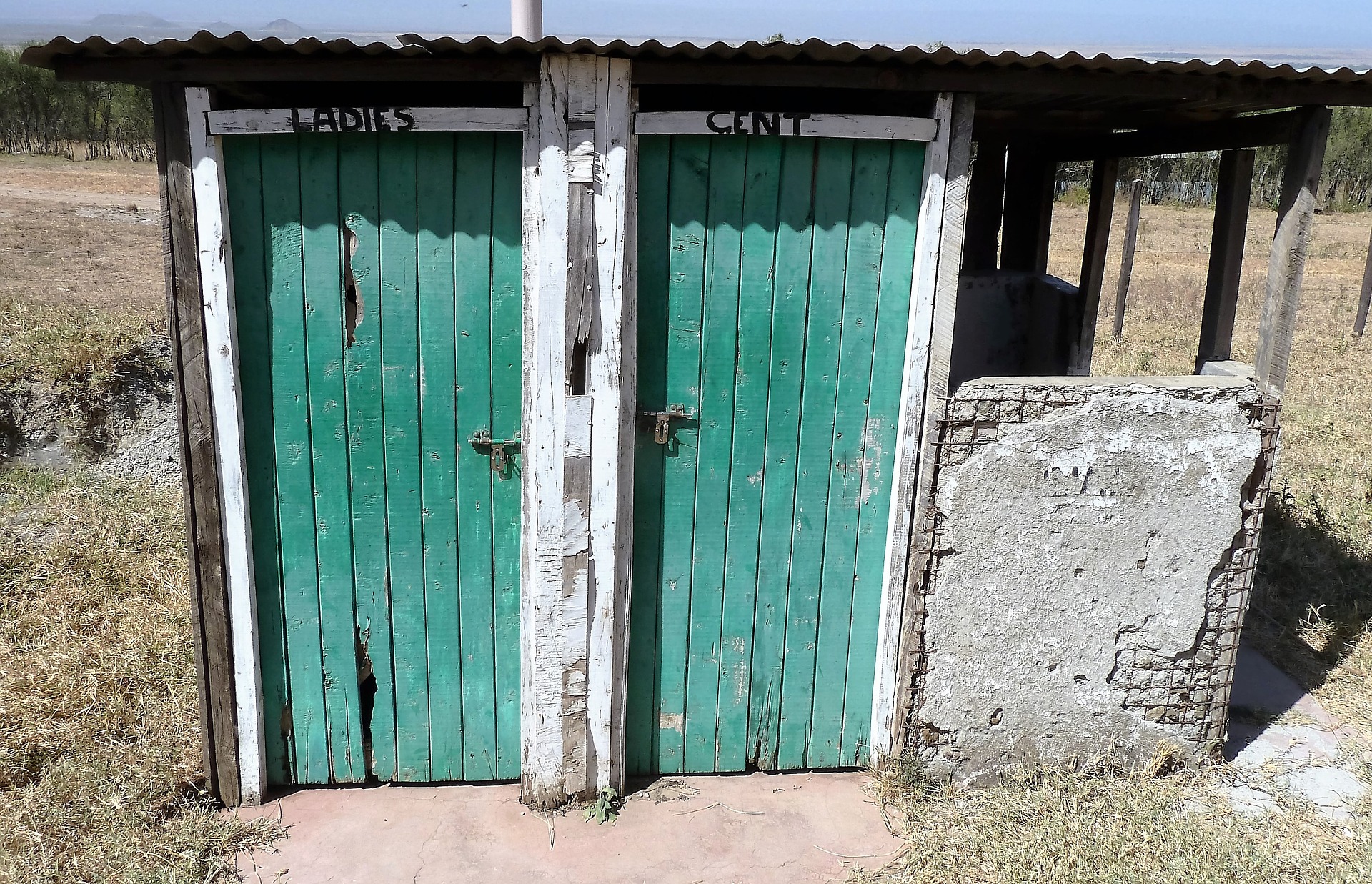 Ladies/Gents primitive toilets, Africa